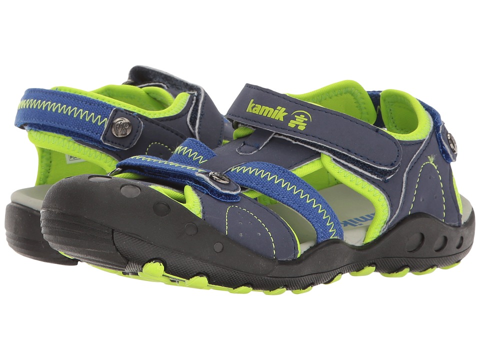 Kamik Kids Twig (Little Kid/Big Kid) (Navy/Lime) Boys Shoes