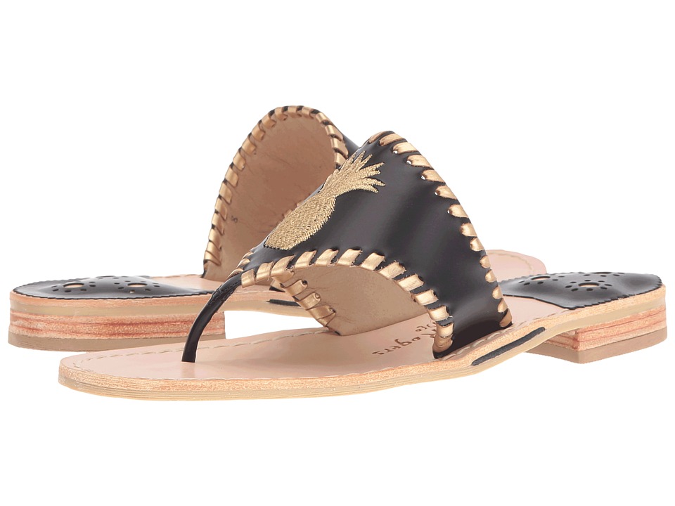 Jack Rogers Pineapple (Black/Gold) Women