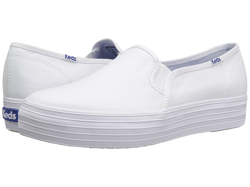white canvas slip on keds
