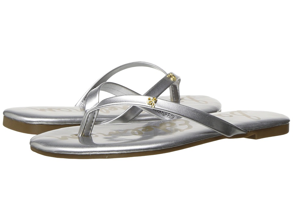 Sam Edelman Kids Olivia Charm Thong (Little Kid/Big Kid) (Silver Pearlized) Girl