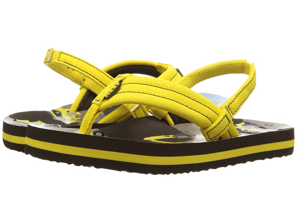 Reef Kids Ahi (Infant/Toddler/Little Kid/Big Kid) (Yellow Trucks) Boys Shoes