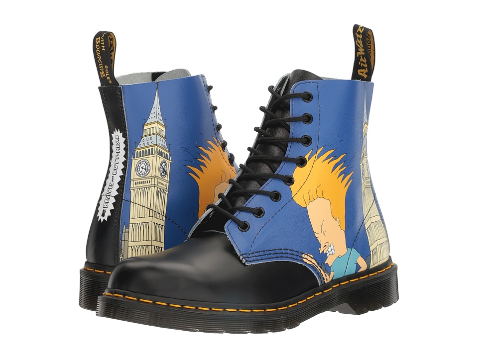 Dr. Martens Beavis and Butt-Head Pascal (Black/White B&B London Backhand/Smooth) Boots
