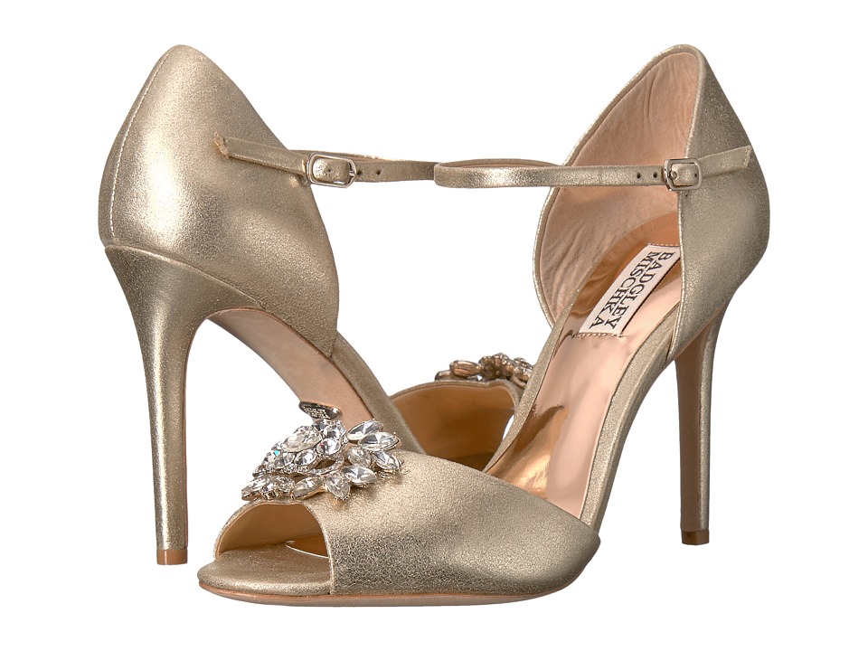 Badgley Mischka Bandera (Platino Metallic Suede) High Heels