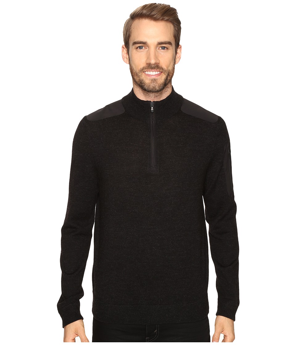 Vineyard Vines Bonded Performance Merino 1/4 Zip (Jet Black) Men