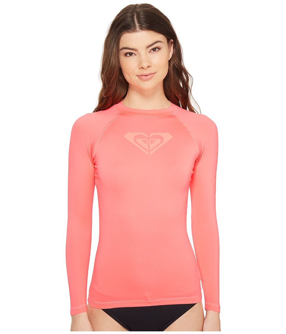 Roxy - Whole Hearted Long Sleeve Rashguard (Lady Pink) Women