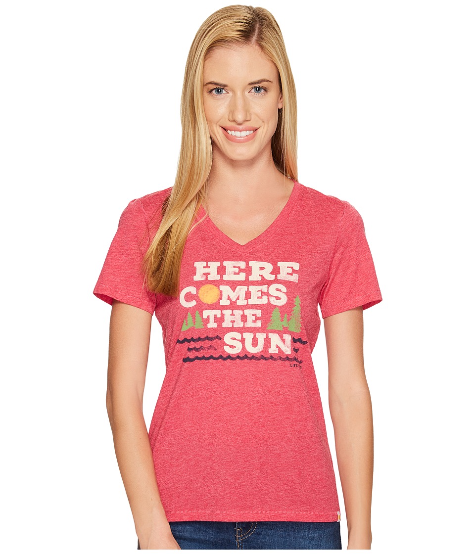Life is Good Here Comes Sun Cool Vee (Pop Pink) Women