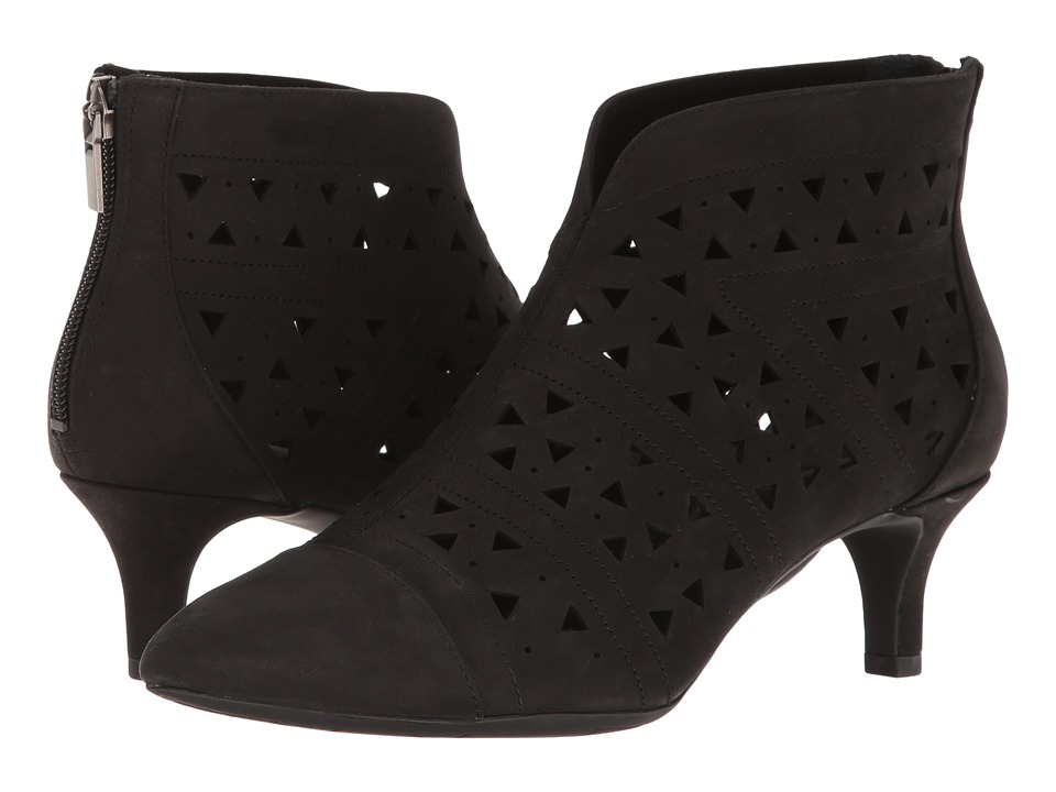 Rockport Total Motion Kalila Perf Bootie (Black Nubuck) Women