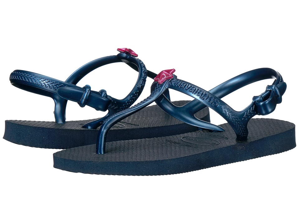 Havaianas Kids Freedom Sandals (Toddler/Little Kid/Big Kid) (Navy Blue/Navy Blue) Girls Shoes