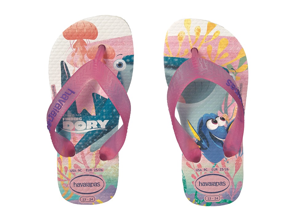 Havaianas Kids Nemo and Dory Sandals (Toddler/Little Kid/Big Kid) (White) Girls Shoes