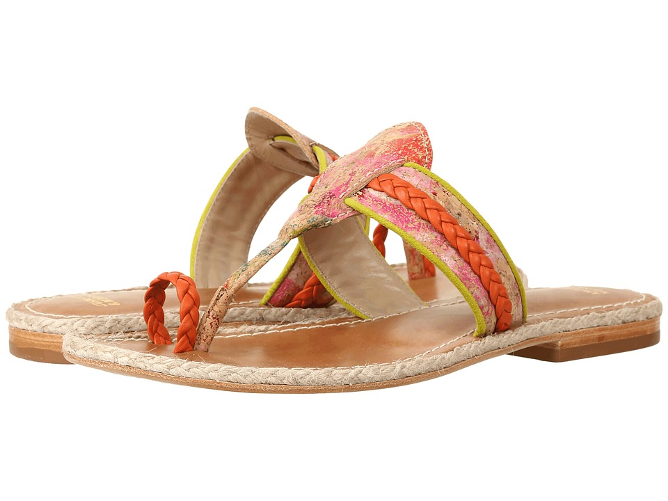 Johnston & Murphy Wendy (Orange/Kiwi Nappa/Floral Print) Women