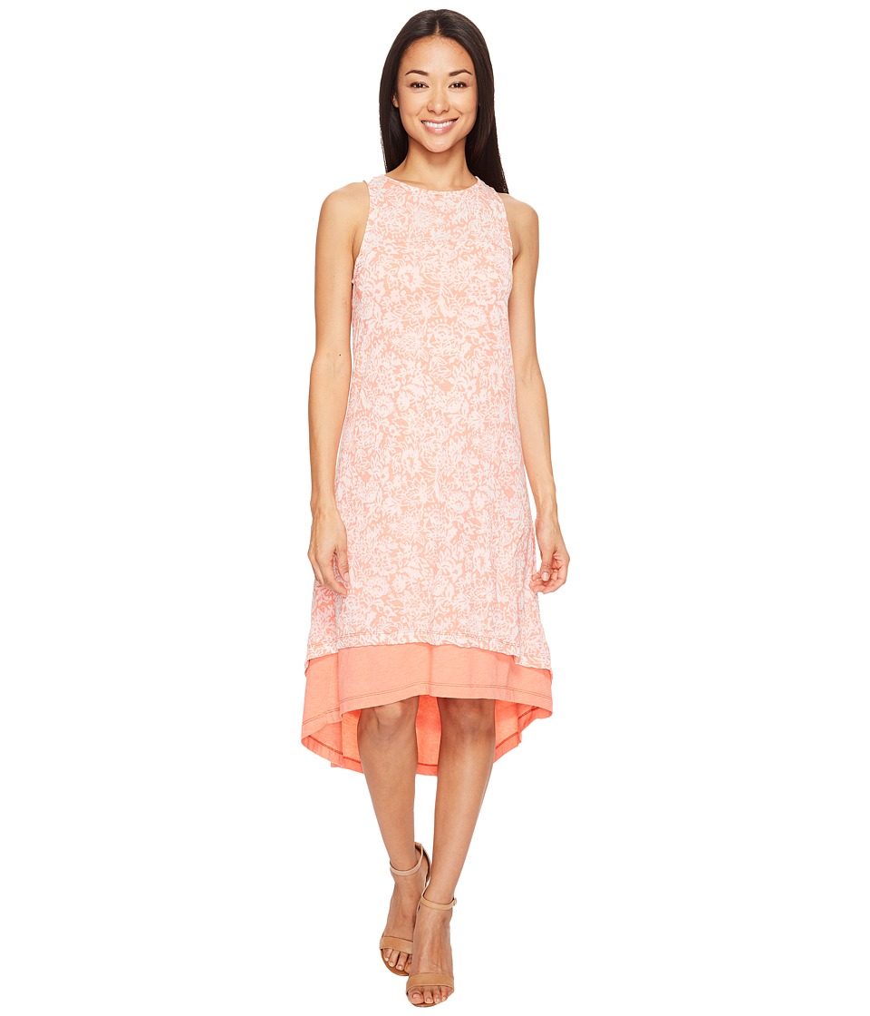 Mod-o-doc Wildflower Burnout Jersey Double Layer Tank Dress (Tigerlily) Women