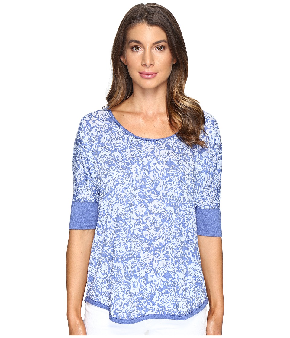 Mod-o-doc Wildflower Burnout Jersey Scoop Neck Pullover (Nautical) Women