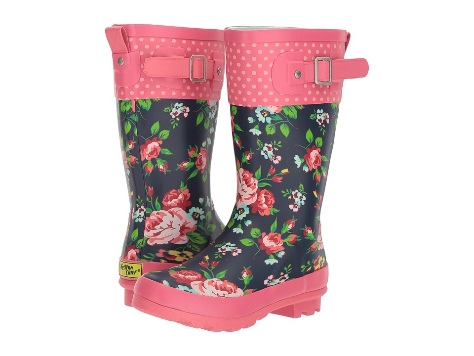 Western Chief Kids Classic Tall Rosie Rain Boot (Little Kid/Big Kid) (Navy) Girls Shoes