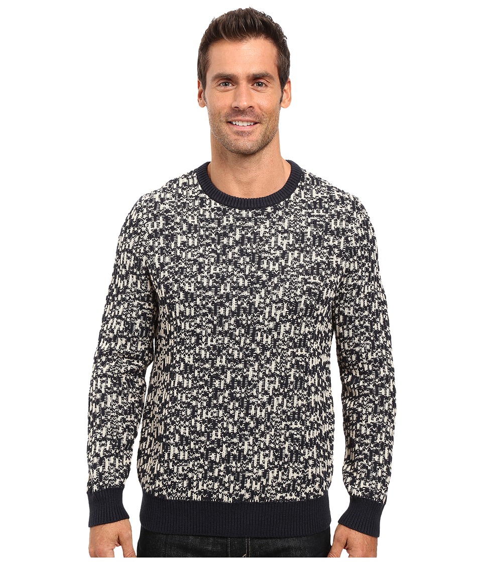 Nautica 3 Gauge Jacquard Crew Sweater (Navy) Men