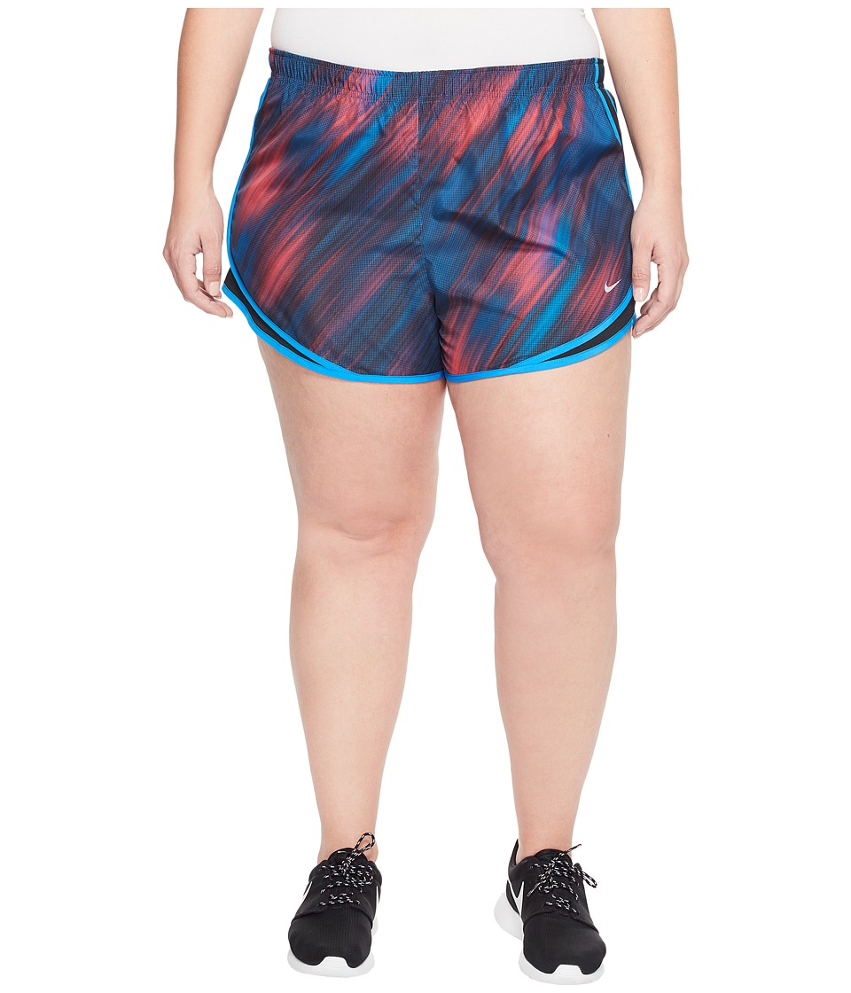 Nike Dry Tempo 3 Print Running Short (Size 1X-3X) (Racer Pink/Black/Racer Pink/Wolf Grey) Women