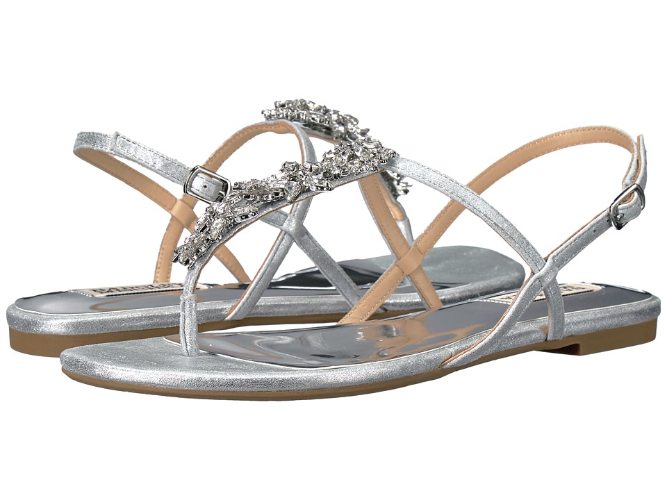 Badgley Mischka Tate (Silver Metallic Suede) Women