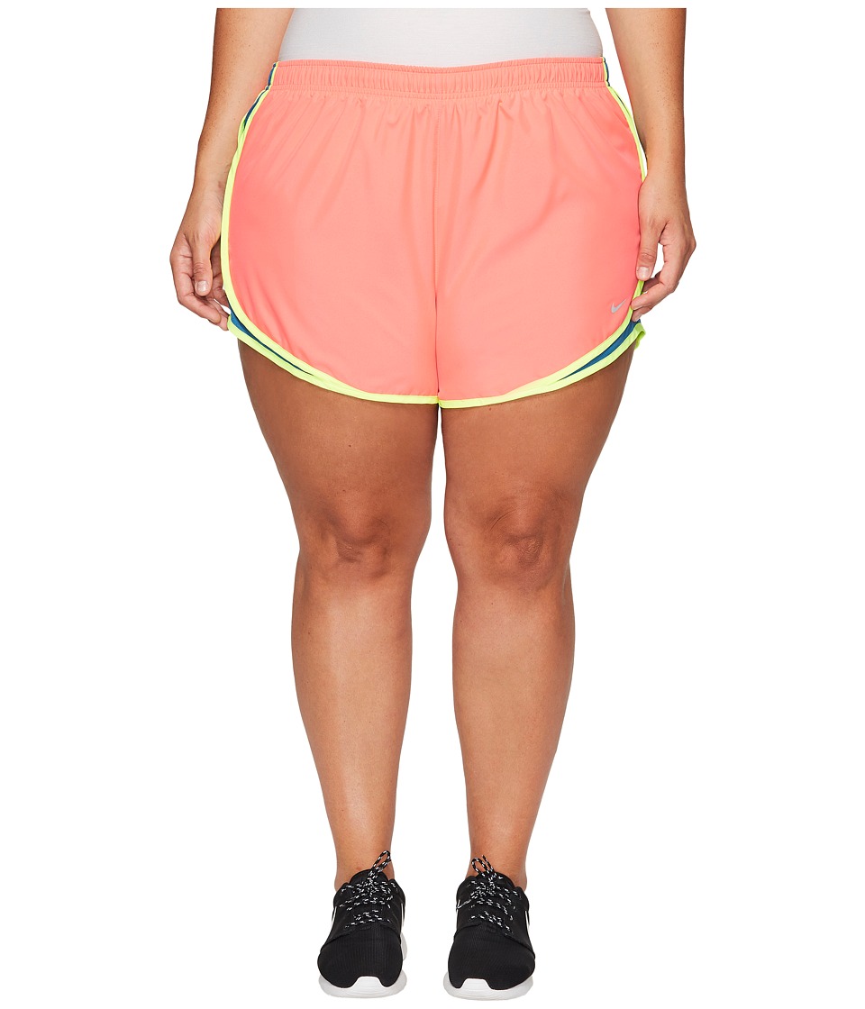 Nike Dry Tempo 3 Running Short (Size 1X-3X) (Racer Pink/Industrial Blue/Wolf Grey) Women