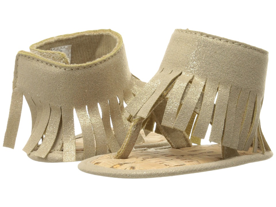 Baby Deer Shimmer Thong with Fringe (Infant) (Gold Metallic) Girls Shoes