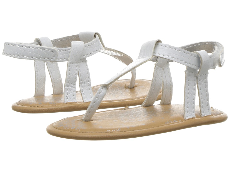 Baby Deer Iridescent Thong Sandal (Infant) (White) Girls Shoes
