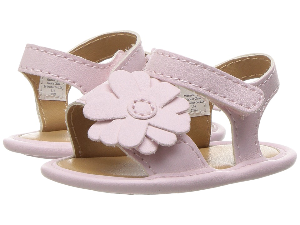 Baby Deer Double Strap Sandal with Flower (Infant) (Pink) Girls Shoes