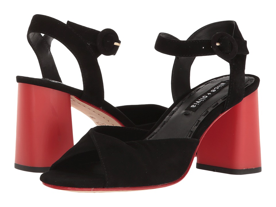 Alice + Olivia Carina (Black Prime Suede/Poppy) Women