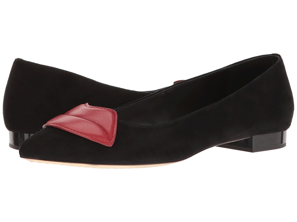 Alice + Olivia Kaylee (Black Prime Suede/Ruby Nappa) Women