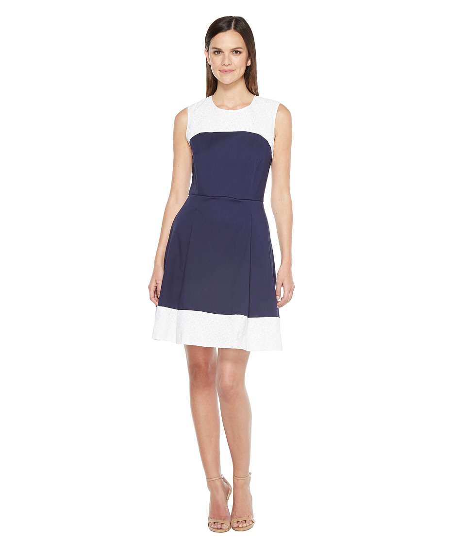 Hatley Fit and Flare Dress (Navy/White) Women