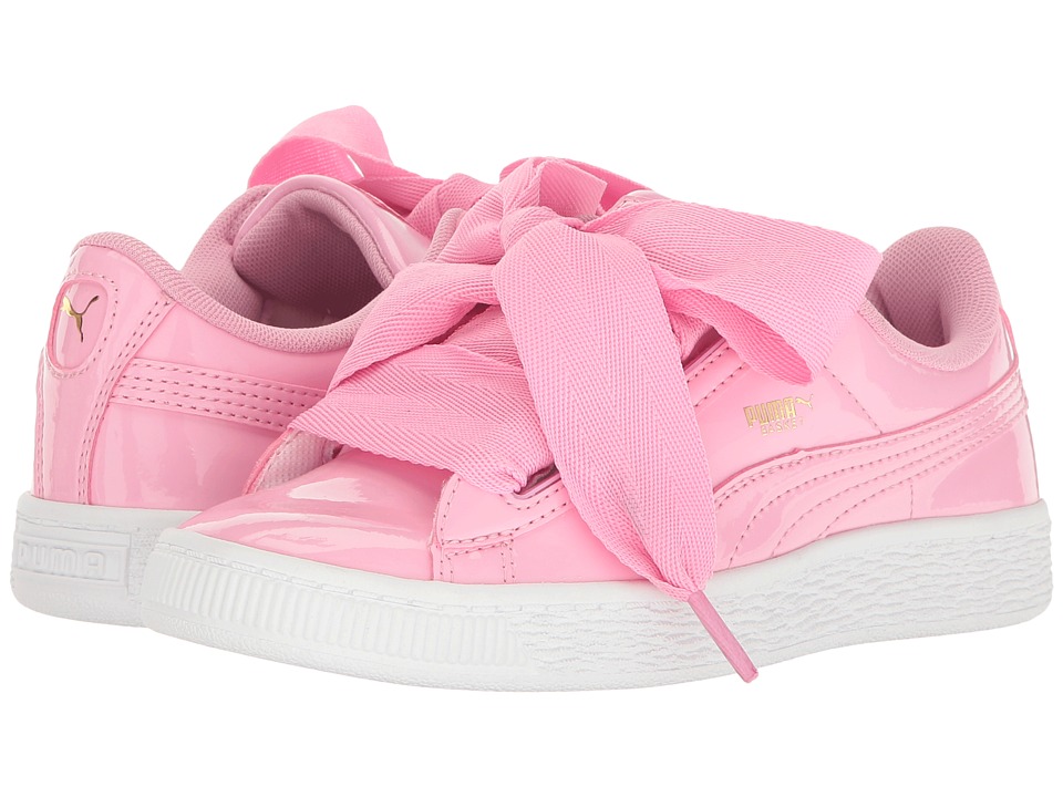Puma Kids Basket Heart Patent (Little Kid/Big Kid) (Prism Pink/Prism Pink) Girl