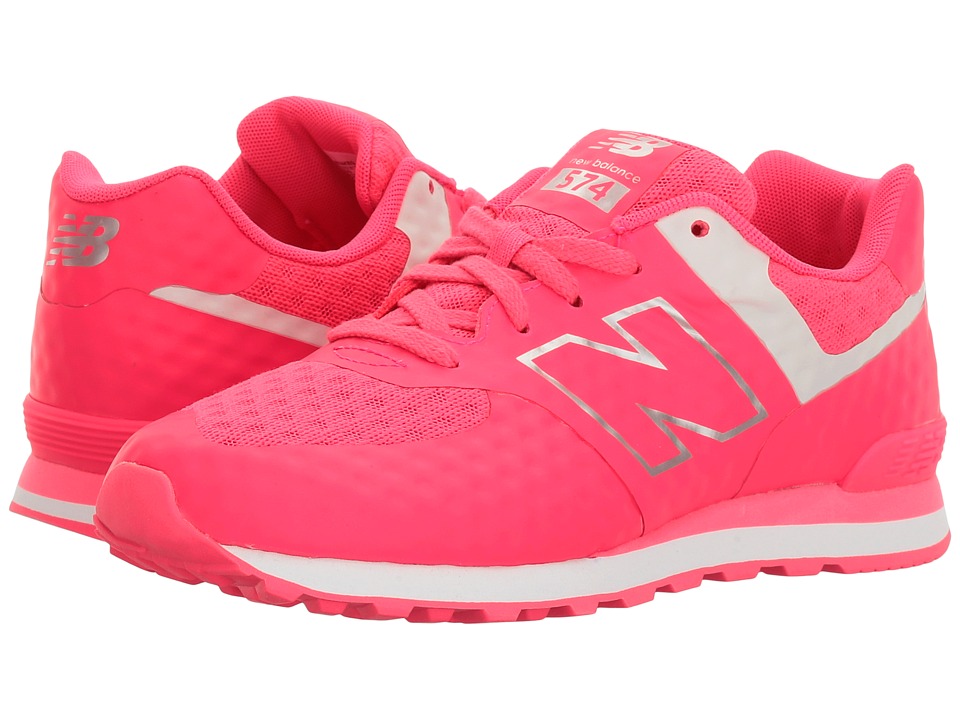 New Balance Kids Breathe 574 (Big Kid) (Pink/Grey) Girl