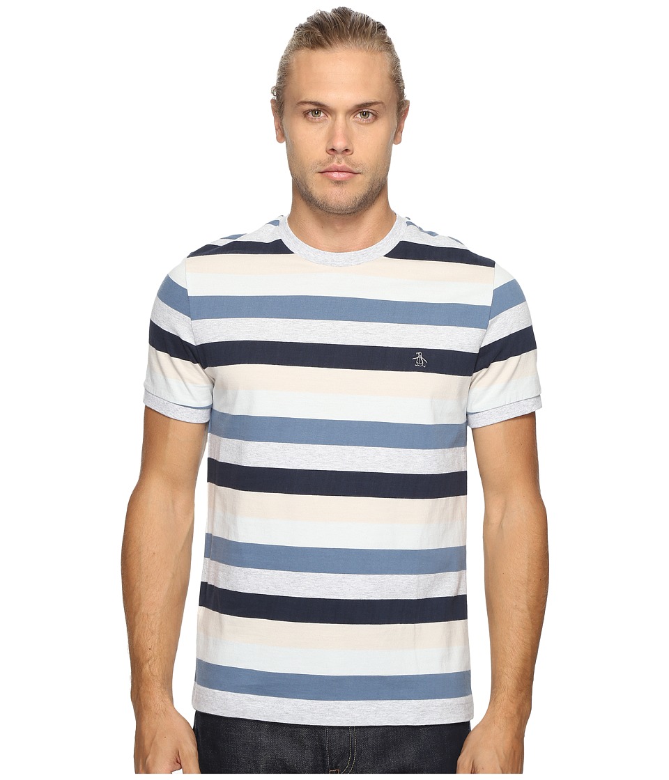 Original Penguin Vintage Gym Short Sleeve Retro Autostripe Tee (Bering Sea) Men