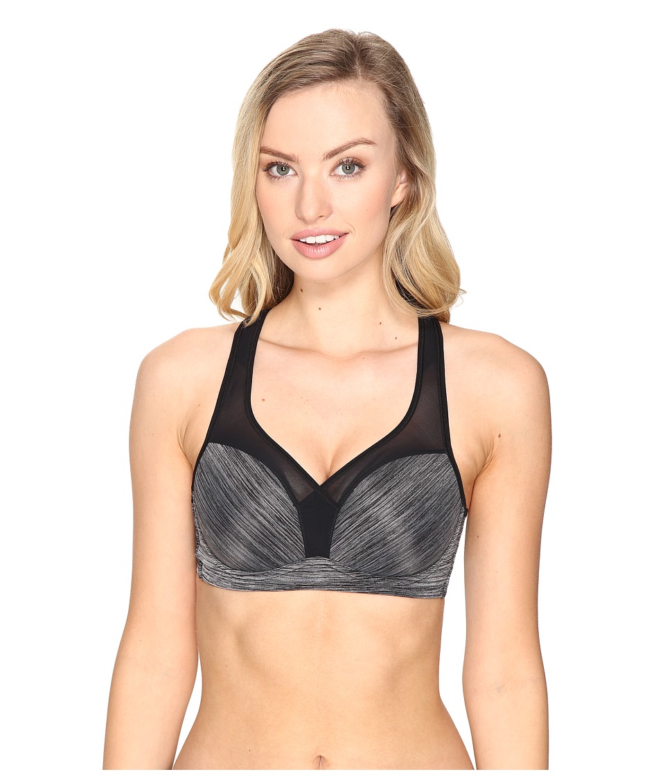 Le Mystere Light Impact Wire Free Sports Bra (Charcoal Heather) Women