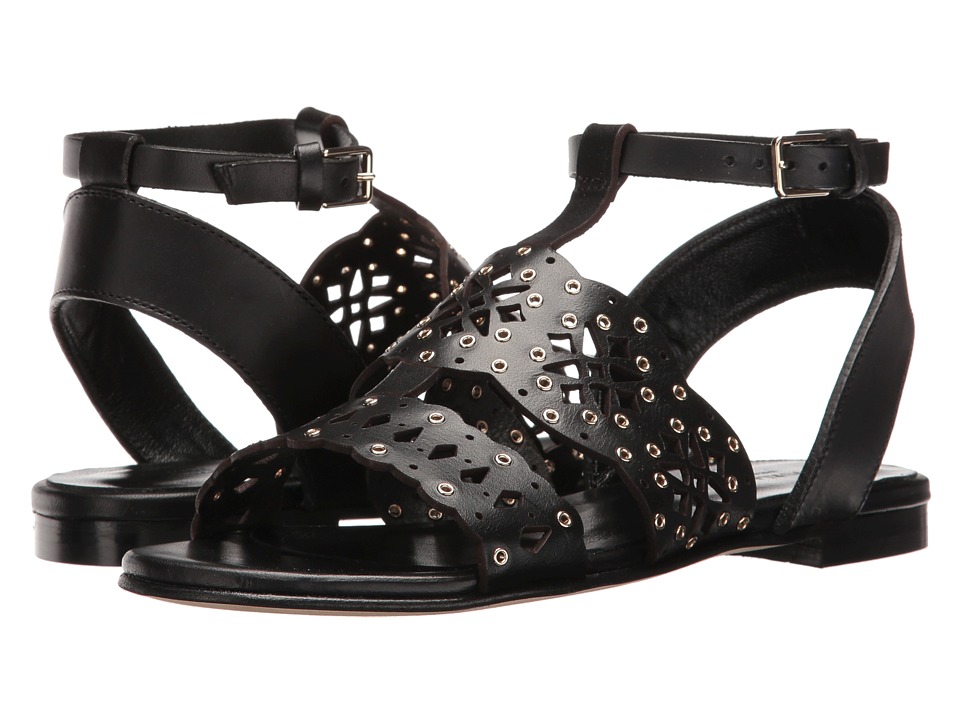Furla Aurora Sandal (Onyx Vitello/Fleu Resinato) Women