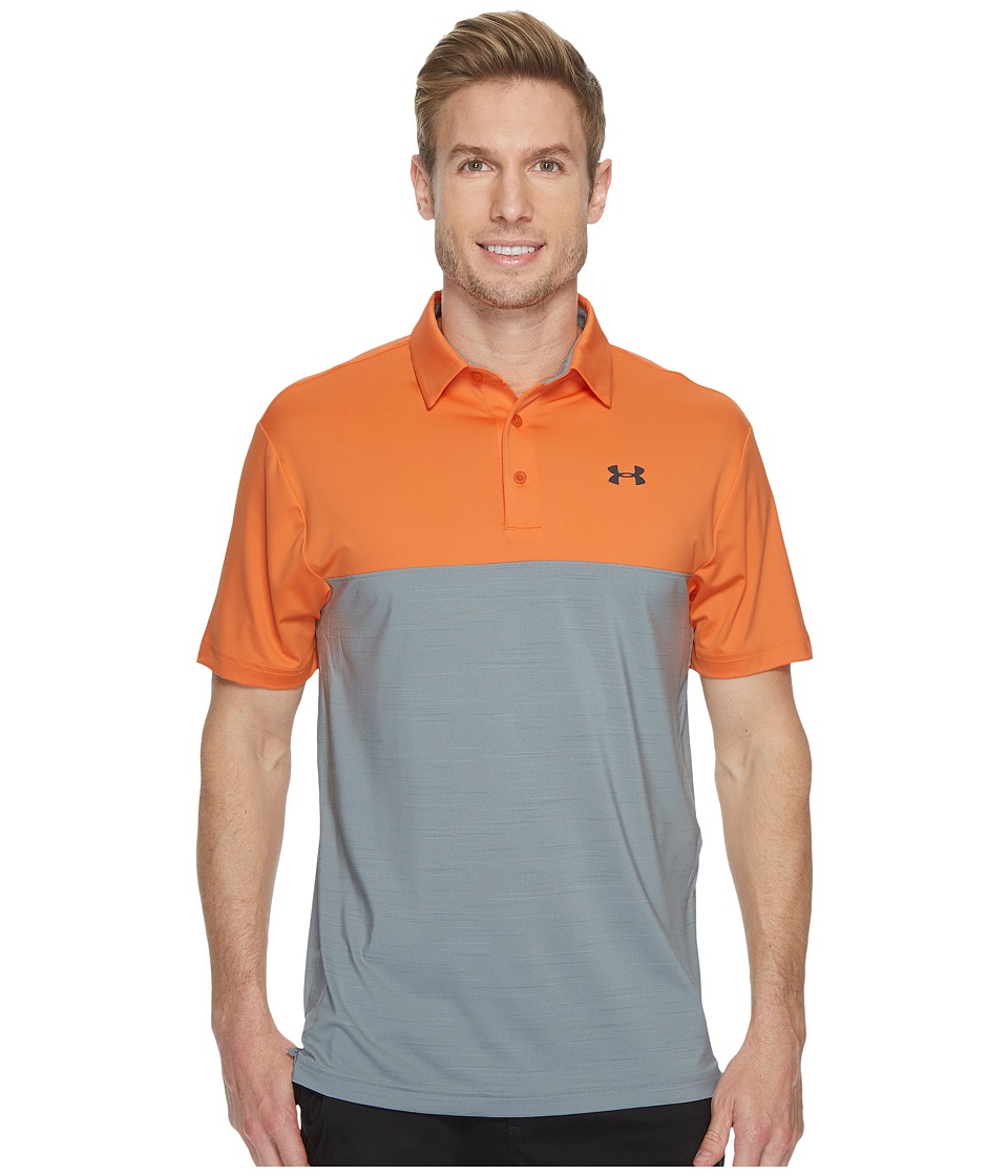 Under Armour Golf Playoff Polo Blocked (Mandarin/Overcast Gray/Rhino Gray) Men