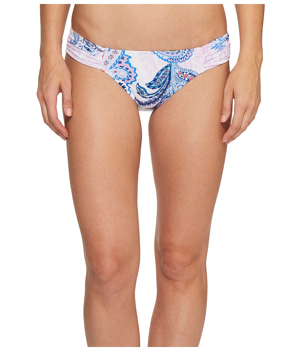 Tommy Bahama Paisley Leaves Side-Shirred Hipster Bikini Bottom (White) Women
