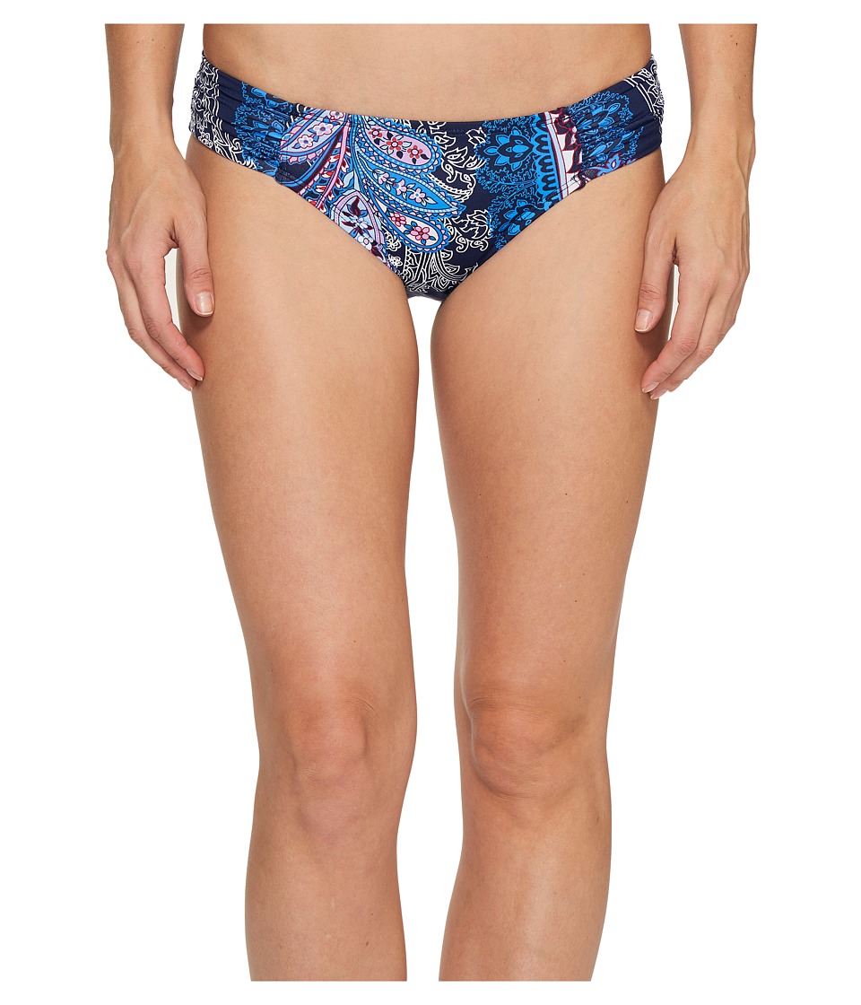 Tommy Bahama Paisley Leaves Side-Shirred Hipster Bikini Bottom (Mare Navy) Women