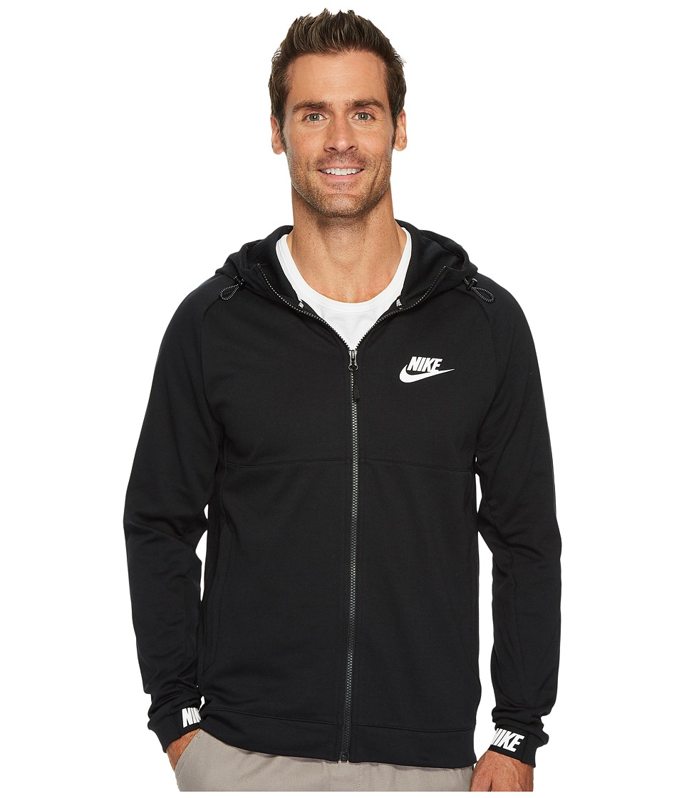 Nike Sportswear Advance 15 Full Zip Hoodie (Black/Black/White) Men