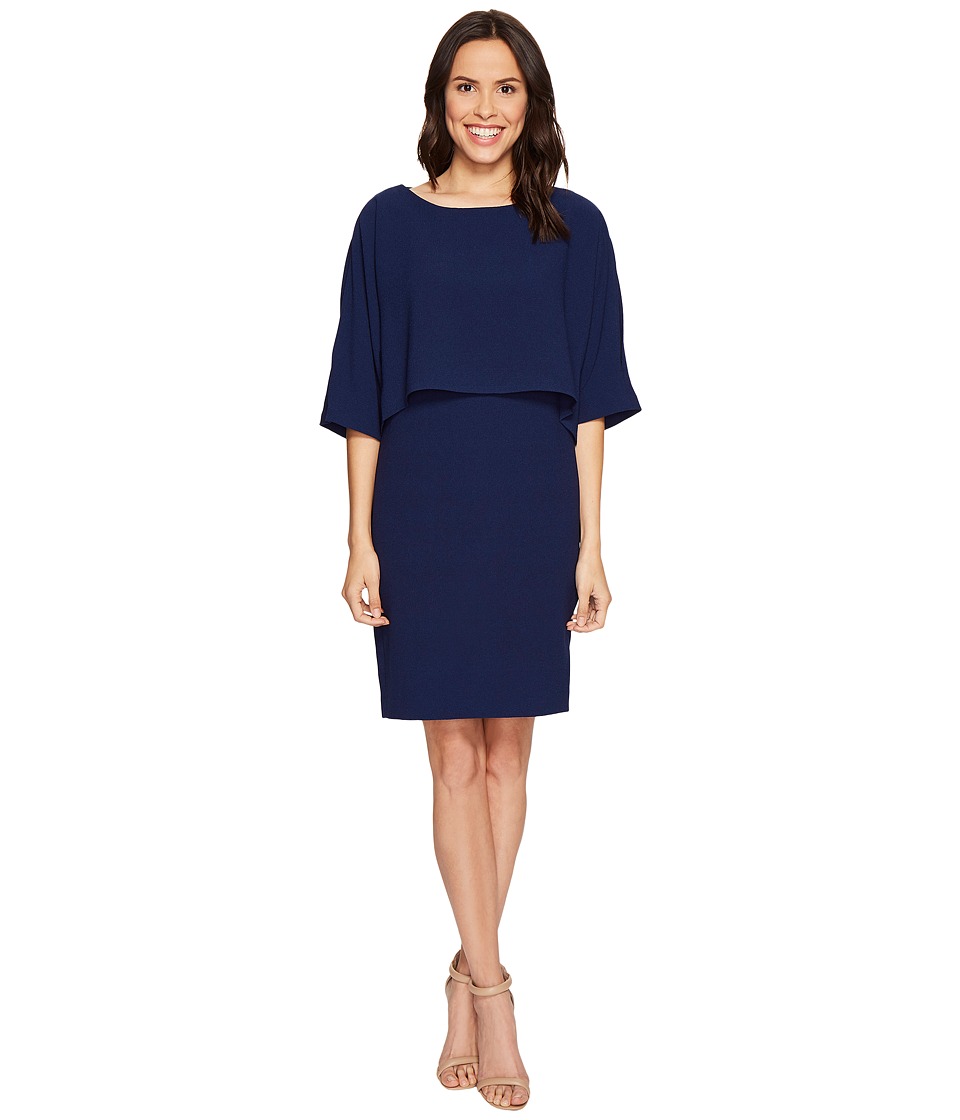 Adrianna Papell Draped Blouson Sheath Dress (Ink) Women