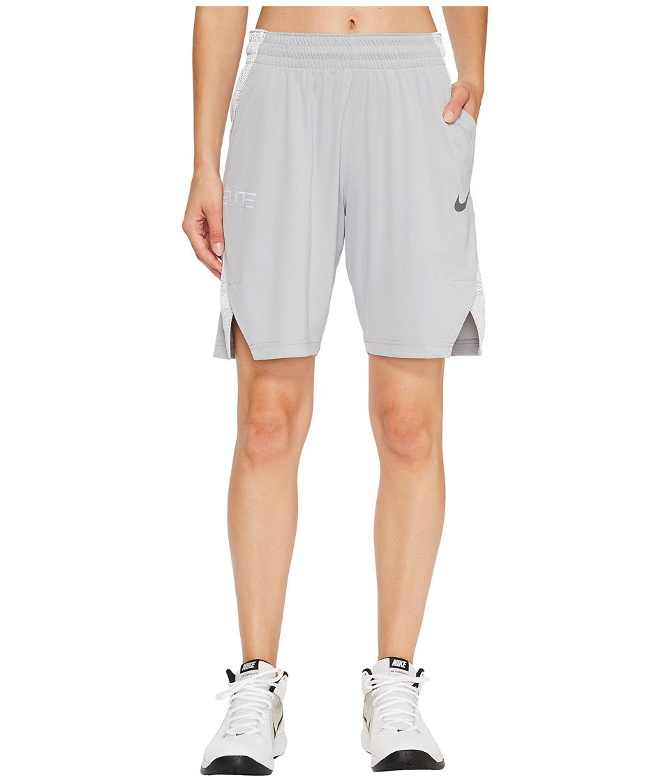 Nike Dry Elite 9 Basketball Short (Wolf Grey/White/Cool Grey/Cool Grey) Women