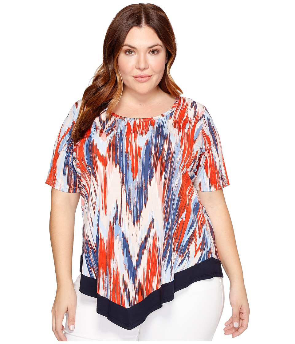 Karen Kane Plus - Plus Size Contrast Hem Top (Print) Women