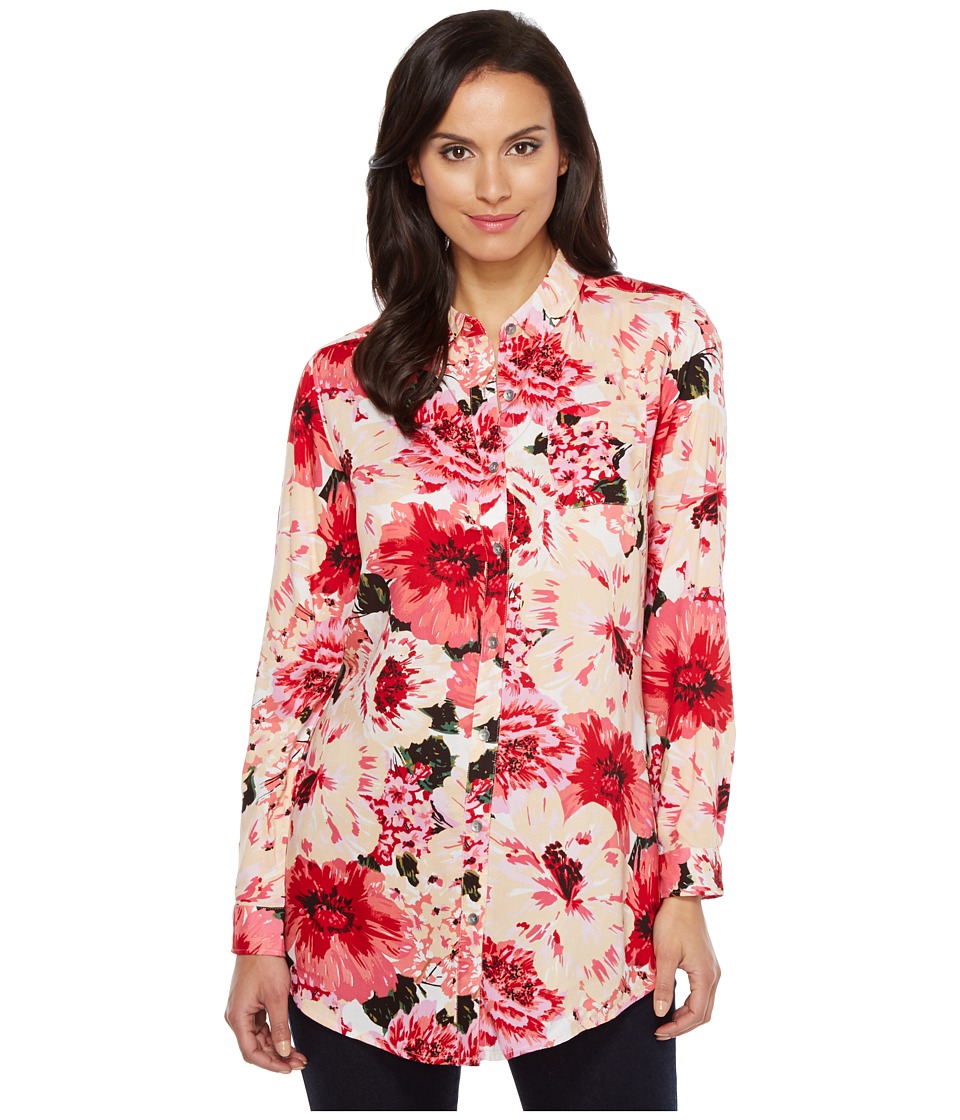 Jag Jeans Magnolia Tunic in Rayon Print (Pink Poppies) Women