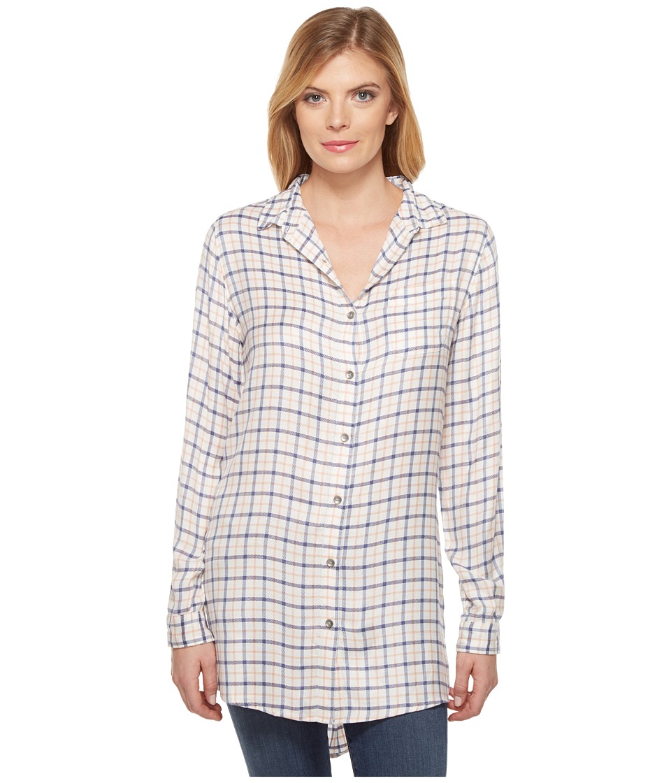 Jag Jeans Magnolia Tunic in Rayon Plaid (Ivory Plaid) Women