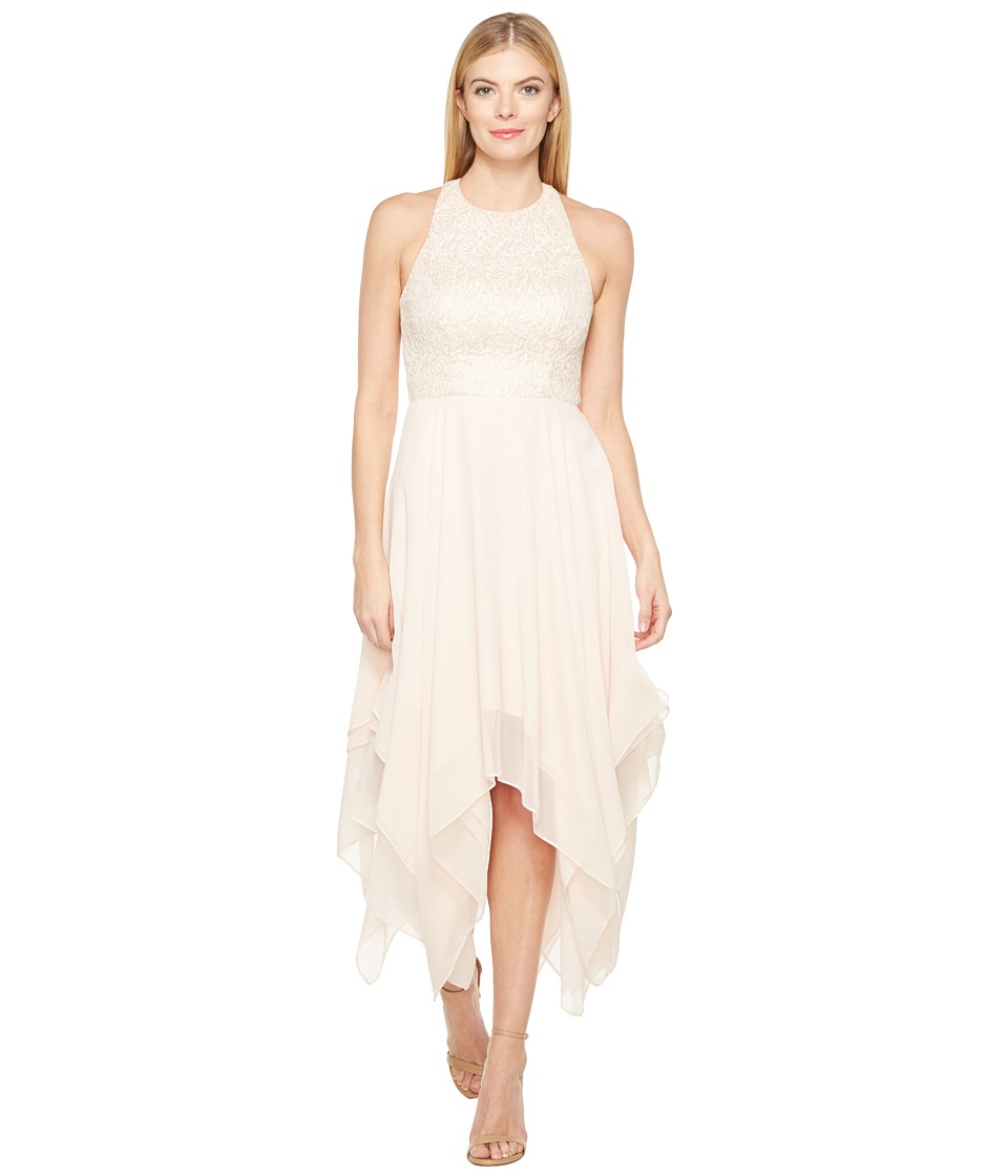 Aidan Mattox Jacquard Draped Chiffon Dress Aidan Mattox Jacquard Draped Chiffon Dress