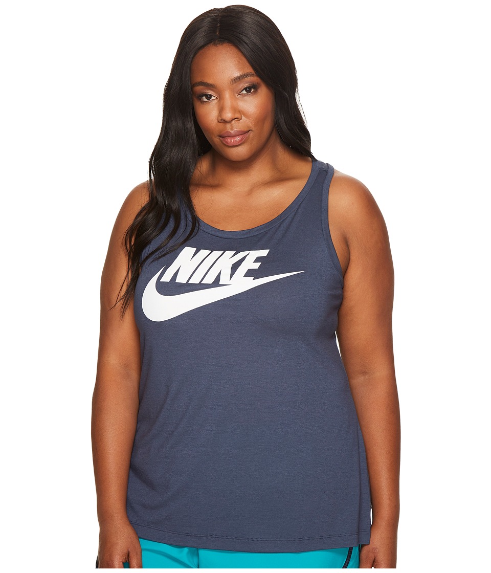 Nike Sportswear Essential Tank (Size 1X-3X) (Thunder Blue/White) Women