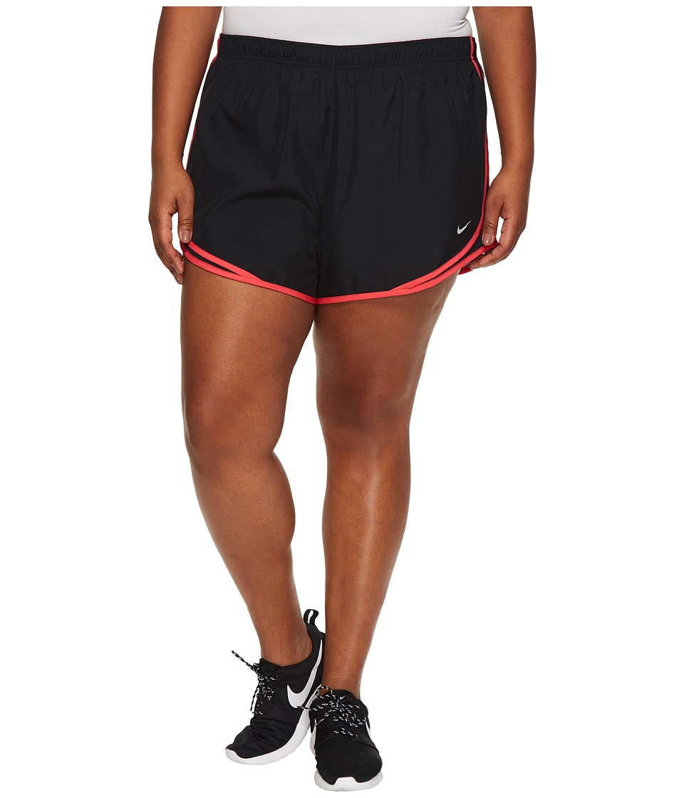 Nike Dry Tempo 3 Running Short (Size 1X-3X) (Black/Black/Siren Red/Wolf Grey) Women