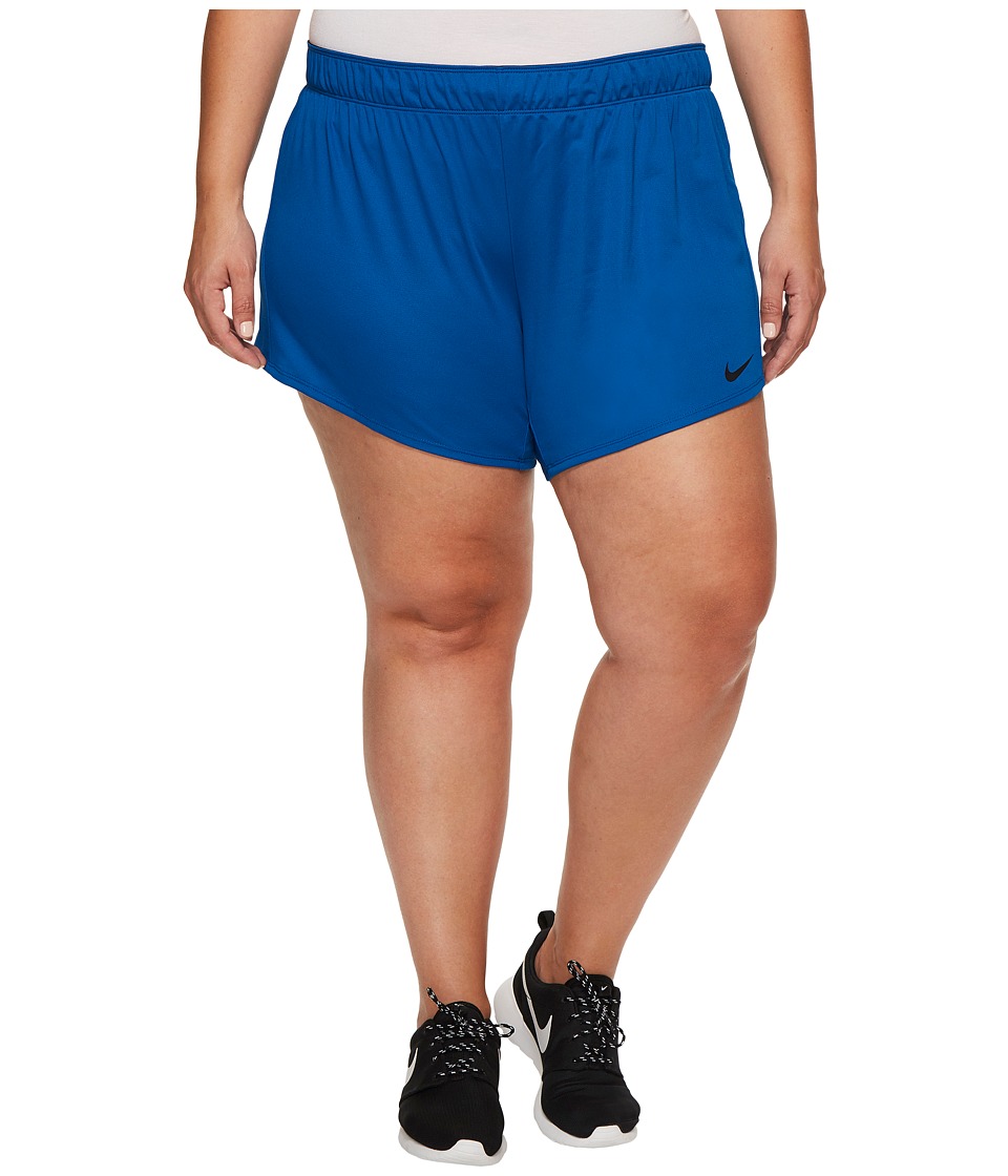 Nike Dry Training Short (Size 1X-3X) (Blue Jay/Black/Black) Women