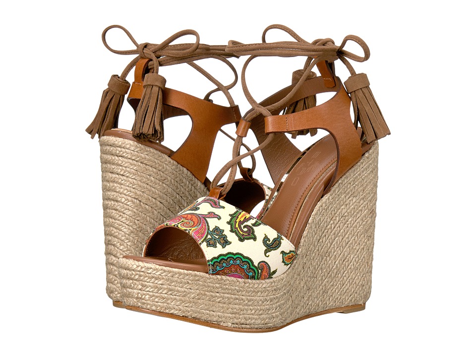 Etro Paisley Wedge Sandal (Cuoio) Women