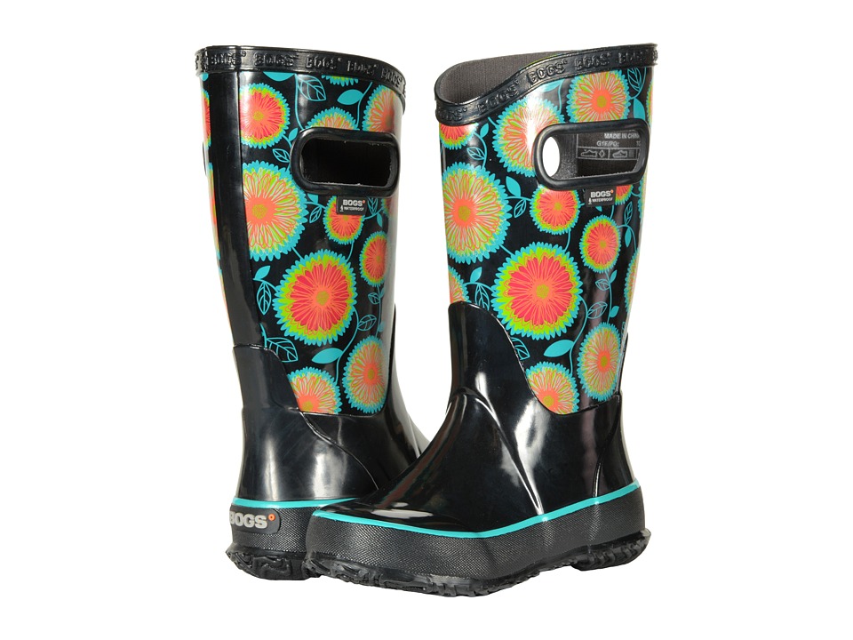 Bogs Kids Rain Boot Wildflowers (Toddler/Little Kid/Big Kid) (Black Multi) Girls Shoes