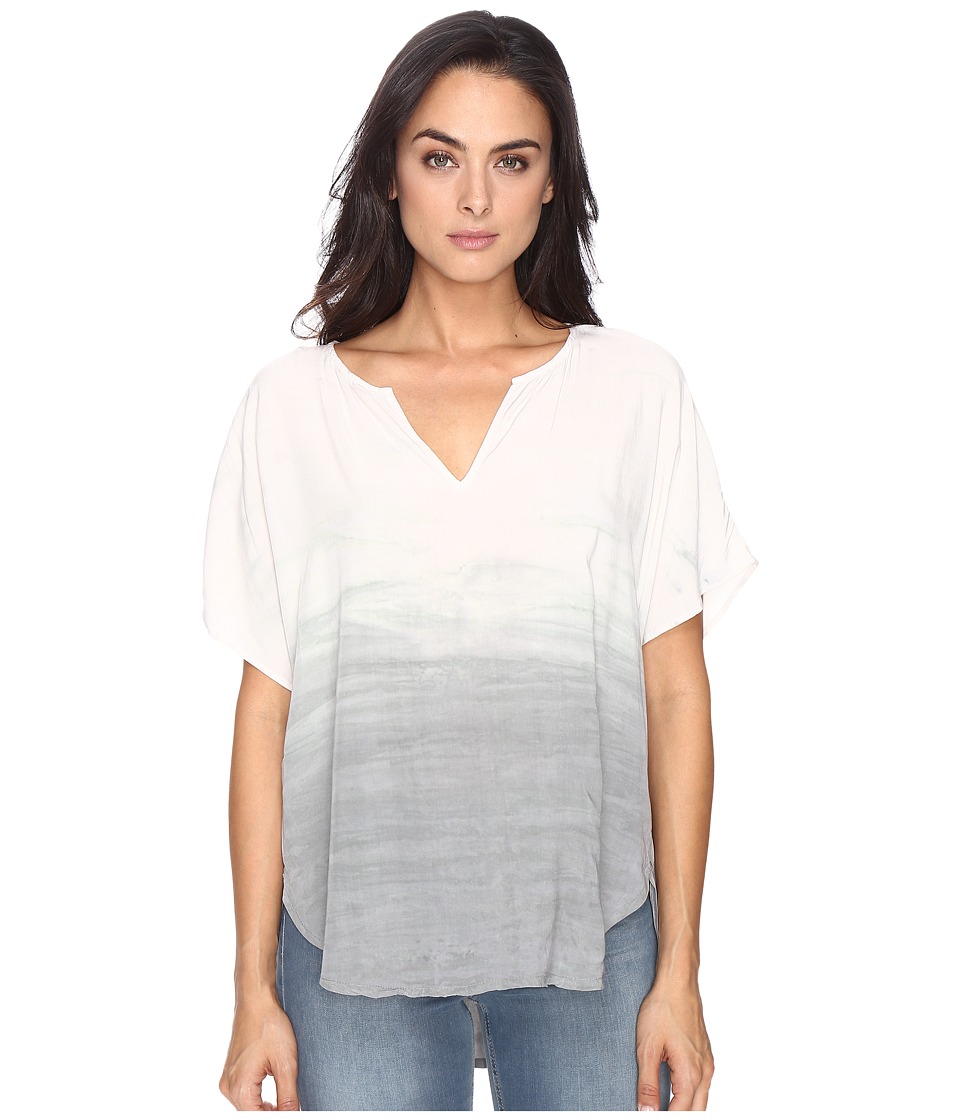 Michael Stars Haze Wash Modern Rayon Peasant Top (Silver Fox) Women