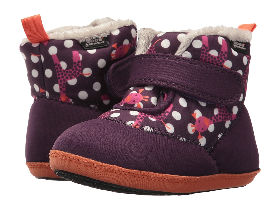 Bogs Kids Elliot Giraffe (Infant/Toddler) (Eggplant Multi) Girls Shoes