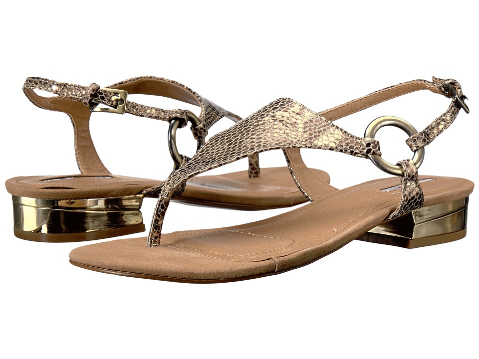 Tahari Lacie (Gold/Fawn Metal Python Print/Suede) Women